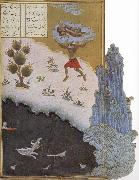 unknow artist Akwan the demon casts the sleeping hero Rustam into the sea oil painting picture wholesale